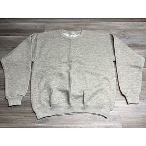 NWT Vtg Cheetah Blank Sweatshirt Crewneck 80s 90s‎ Aesthetic Boxy Fit Gray M